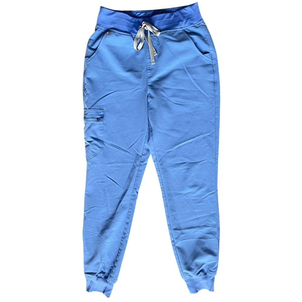 Figs Zamora Jogger Scrub Pants in Ceil Blue Size Medium Tall
